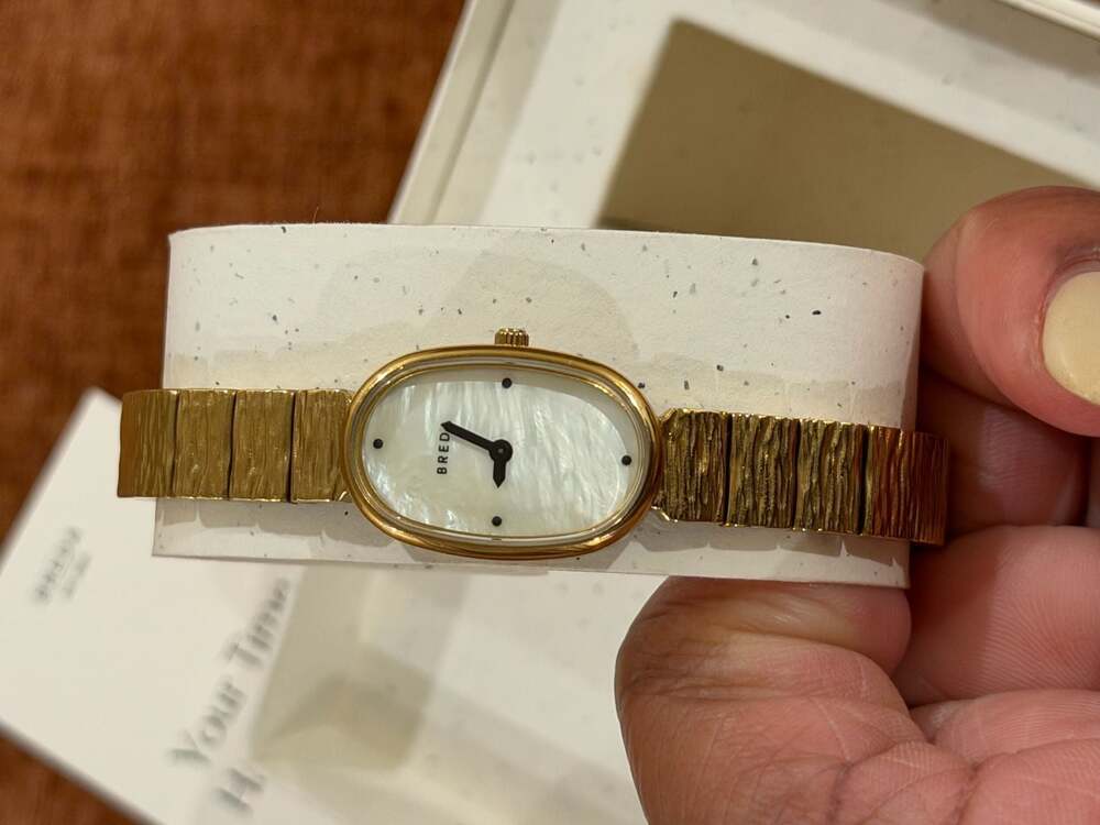BREDA Jane 18mm Oval Gold Mother of Pearl Watch - Picture 3 of 7